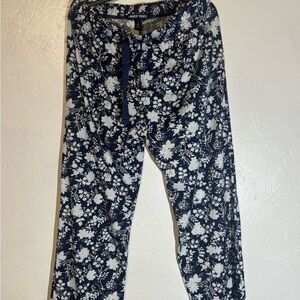Lands' End Blue and White Floral Pants